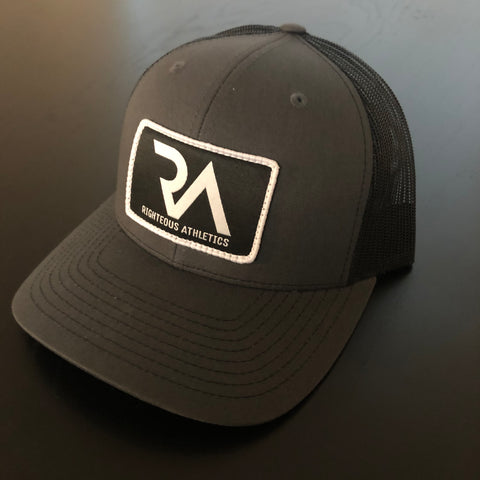 RA Hat-Charcoal Grey on Black Trucker